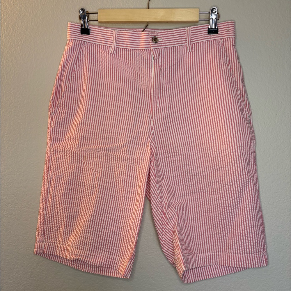 Duck Head White and Red Flat Front Shorts